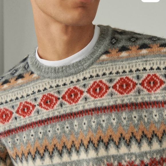 🔥NWOT Lucky Brand Men's Intarsia Nordic Sweater. Size M - Picture 3 of 13